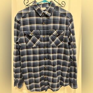 Columbia Men’s Navy plaid flannel Shirt